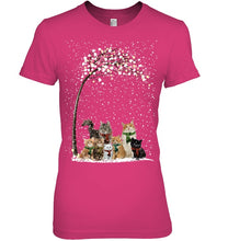 Load image into Gallery viewer, Cats Winter Tree Snowy Gifts Idea Ladies Tee
