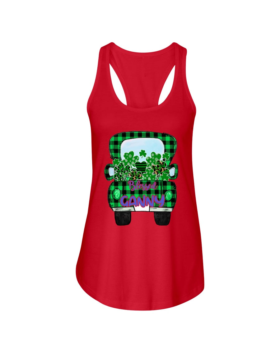 Blessed Ganny Patrick's Day Custom Design Personalized Name Gifts Ladies Flowy Tank