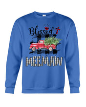 Load image into Gallery viewer, Blessed Meemaw Black And White Plaid Driving Car Custom Design Gifts Sweatshirt
