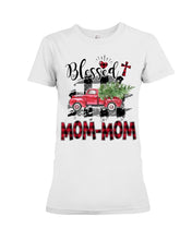 Load image into Gallery viewer, Blessed Mom-Mom Red Plaid Driving Car Custom Design Gifts Ladies Tee
