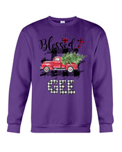 Load image into Gallery viewer, Blessed Gee Black And White Plaid Driving Car Custom Design Gifts Sweatshirt

