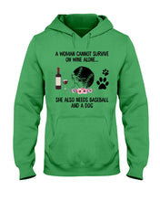 Load image into Gallery viewer, A Woman Cannot Survive On Wine Alone Gifts Hoodie
