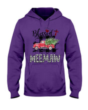 Load image into Gallery viewer, Blessed Meemaw Black And White Plaid Driving Car Custom Design Gifts Hoodie
