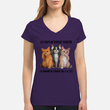 Load image into Gallery viewer, Cat Make Me Happy Gift For Cat Lovers Ladies V-Neck
