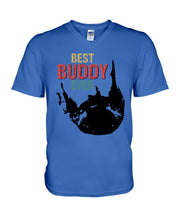 Load image into Gallery viewer, Best Buddy Ever Colorful Words Abstract Personalized Name Gifts Guys V-Neck
