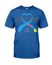 Load image into Gallery viewer, Autism Love Hope Accept Custom Design - World Autism Awareness Day Gift Guys Tee
