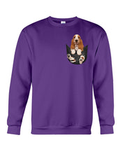 Load image into Gallery viewer, Basset Hound In Middle Pocket For Dog Lovers Sweatshirt
