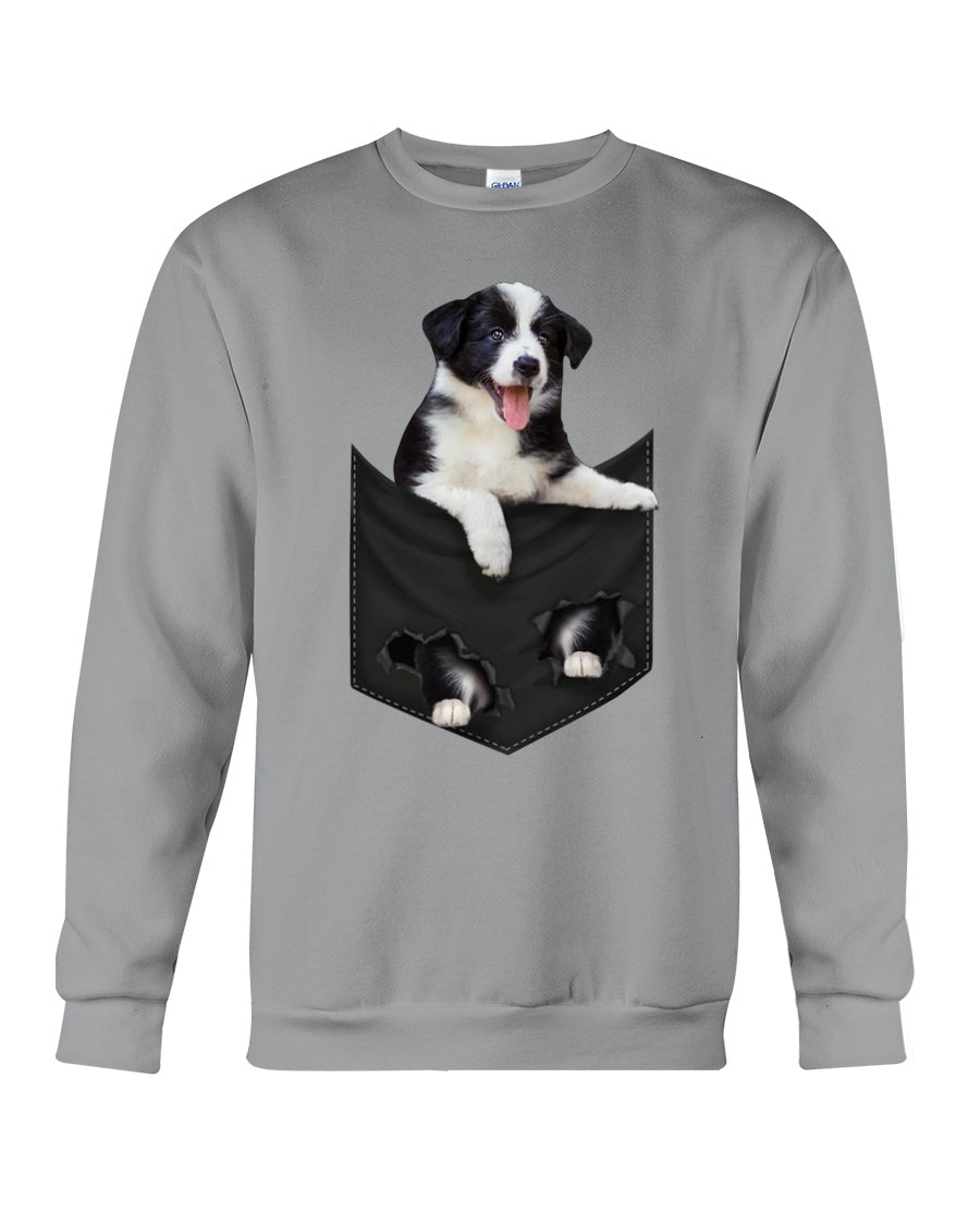 Border Collie In Pocket Personalized Name Gifts For Dog Lovers Sweatshirt