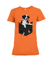 Load image into Gallery viewer, Border Collie In Pocket Personalized Name Gifts For Dog Lovers Ladies Tee
