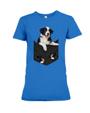 Load image into Gallery viewer, Border Collie In Pocket Personalized Name Gifts For Dog Lovers Ladies Tee
