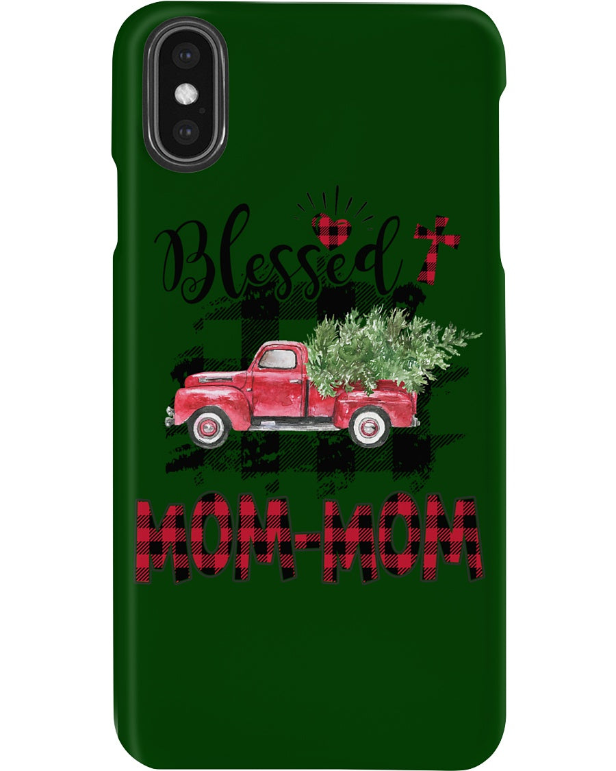 Blessed Mom-Mom Red Plaid Driving Car Custom Design Gifts Phone case