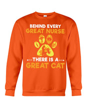 Load image into Gallery viewer, Behind Every Great Nurse There Is A Great Cat Custom Design Sweatshirt
