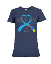 Load image into Gallery viewer, Autism Love Hope Accept Custom Design - World Autism Awareness Day Gift Ladies Tee
