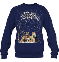 Load image into Gallery viewer, Cats Winter Tree Snowy Gifts Idea Sweatshirt
