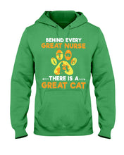 Load image into Gallery viewer, Behind Every Great Nurse There Is A Great Cat Custom Design Hoodie
