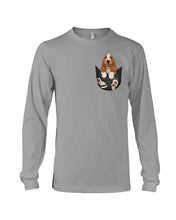 Load image into Gallery viewer, Basset Hound In Middle Pocket For Dog Lovers Unisex Long Sleeve
