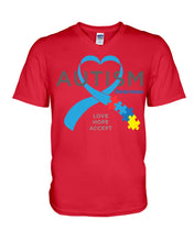 Load image into Gallery viewer, Autism Love Hope Accept Custom Design - World Autism Awareness Day Gift Guys V-Neck
