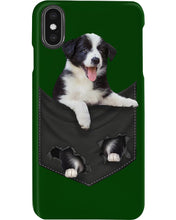 Load image into Gallery viewer, Border Collie In Pocket Personalized Name Gifts For Dog Lovers Phone case
