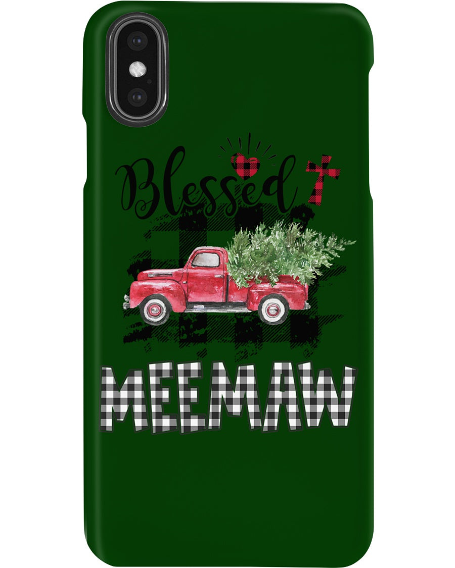 Blessed Meemaw Black And White Plaid Driving Car Custom Design Gifts Phone case