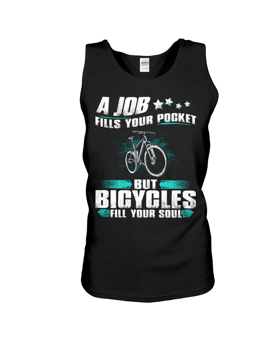 A Job Fills Your Pocket But A Bicycles Custom Design Unisex Tank Top