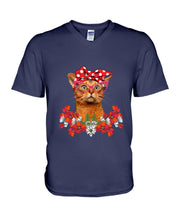 Load image into Gallery viewer, Abyssinian Bow Special Gift For Cat Lovers Guys V-Neck
