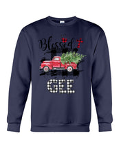 Load image into Gallery viewer, Blessed Gee Black And White Plaid Driving Car Custom Design Gifts Sweatshirt
