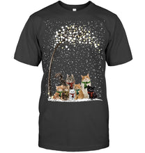 Load image into Gallery viewer, Cats Winter Tree Snowy Gifts Idea Guys Tee
