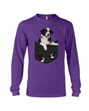 Load image into Gallery viewer, Border Collie In Pocket Personalized Name Gifts For Dog Lovers Unisex Long Sleeve
