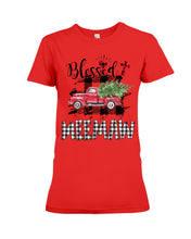 Load image into Gallery viewer, Blessed Meemaw Black And White Plaid Driving Car Custom Design Gifts Ladies Tee
