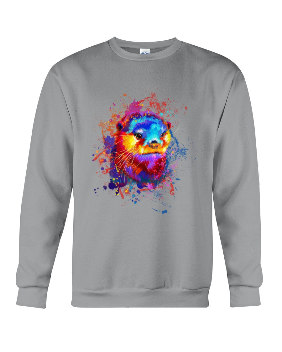 Colorful Sea Otter Custom Design For Animal Lovers Sweatshirt