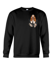 Load image into Gallery viewer, Basset Hound In Middle Pocket For Dog Lovers Sweatshirt
