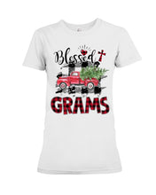 Load image into Gallery viewer, Blessed Grams Red Plaid Driving Car Custom Design Gifts Ladies Tee

