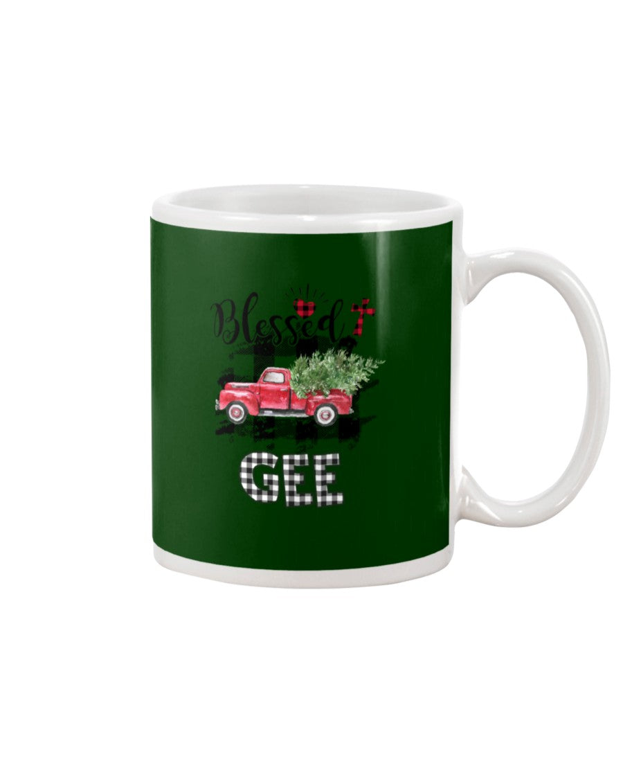 Blessed Gee Black And White Plaid Driving Car Custom Design Gifts Mug