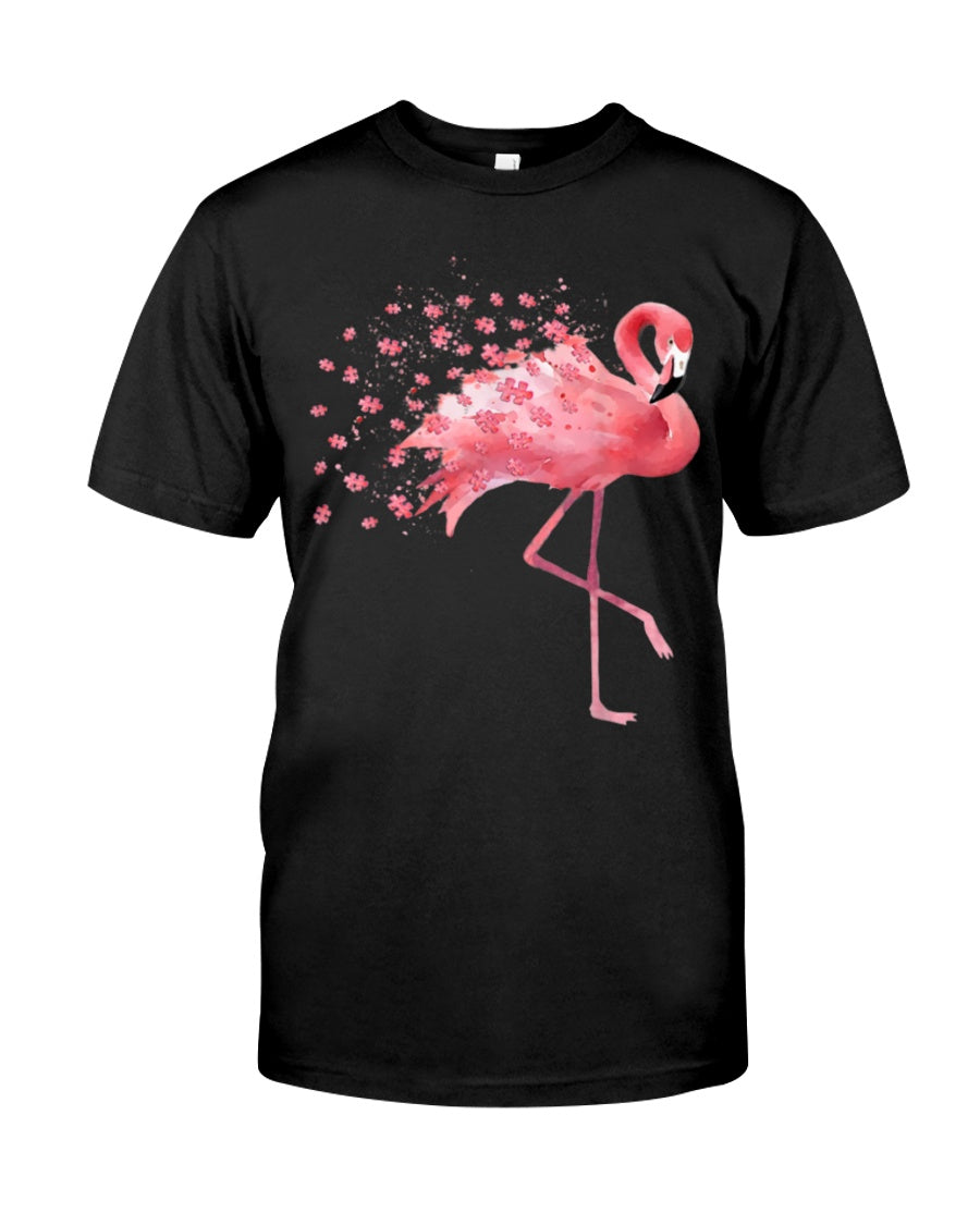 Autism Awareness- Autism Flamingo Custom Design Guys Tee