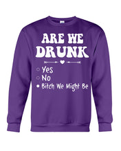 Load image into Gallery viewer, Are We Drunk Bitch We Might Funny Gift For Summer Holiday Sweatshirt
