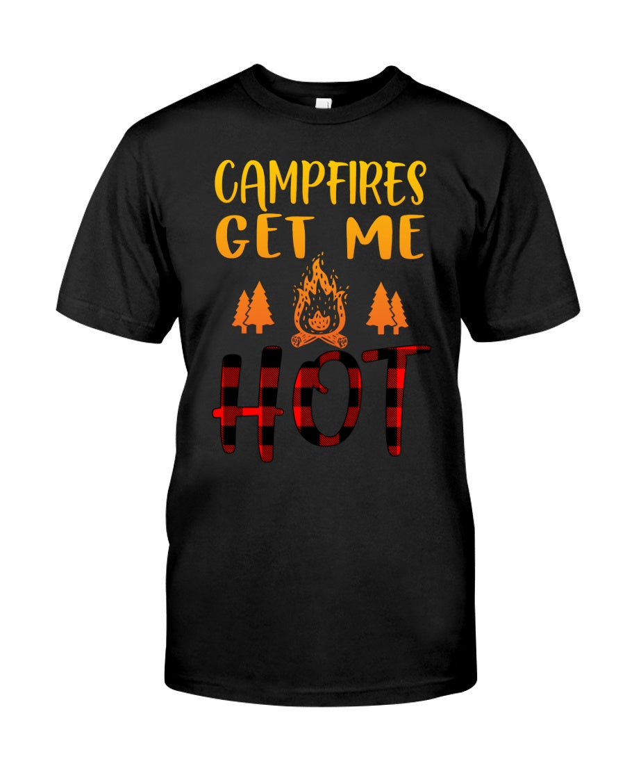 Campfires Get Me Hot Gifts For Camping Lovers Guys Tee