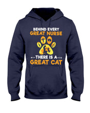 Load image into Gallery viewer, Behind Every Great Nurse There Is A Great Cat Custom Design Hoodie
