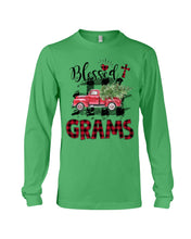Load image into Gallery viewer, Blessed Grams Red Plaid Driving Car Custom Design Gifts Unisex Long Sleeve
