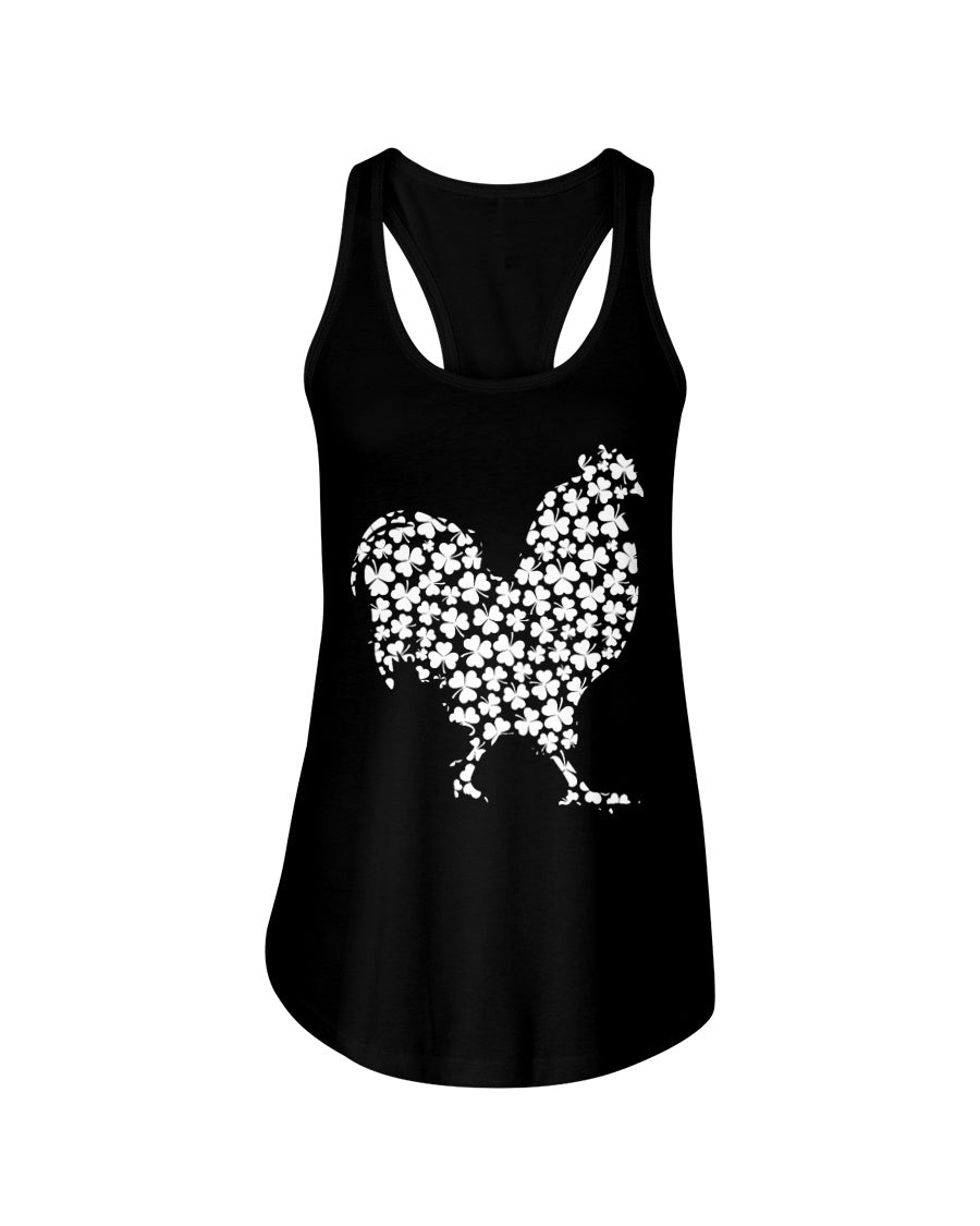 Chicken Irish Clover For St. Patrick's Day Ladies Flowy Tank
