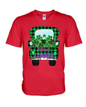 Load image into Gallery viewer, Blessed Ganny Patrick&#39;s Day Custom Design Personalized Name Gifts Guys V-Neck
