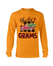 Load image into Gallery viewer, Blessed Grams Red Plaid Driving Car Custom Design Gifts Unisex Long Sleeve
