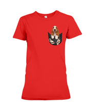Load image into Gallery viewer, Basset Hound In Middle Pocket For Dog Lovers Ladies Tee
