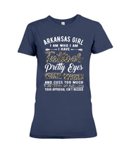 Load image into Gallery viewer, Arkansas Girl Have Tattoos Pretty Eyes Gifts For Arkansas Girls Ladies Tee
