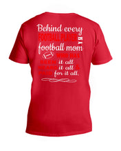 Load image into Gallery viewer, Behind Every   Football Player  Is A Great Football Mom Trending For Family Guys V-Neck
