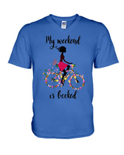 Load image into Gallery viewer, A Beautiful Girl -My Weekend Is Booked Custom Design Guys V-Neck
