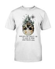 Load image into Gallery viewer, And Into The Forest I Go To Lose My Mind And Find My Soul Skull Guys Tee
