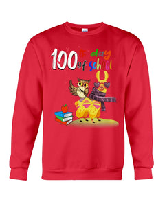 100Th Day Of School Funny Llama  And Owl Gifts For Students Sweatshirt