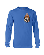 Load image into Gallery viewer, Basset Hound In Middle Pocket For Dog Lovers Unisex Long Sleeve
