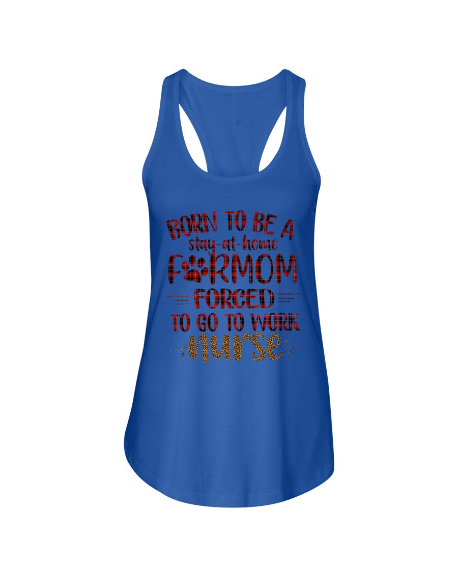 Born To Be A Stay At Home Furmom Funny Gift For Mother's Day Ladies Flowy Tank