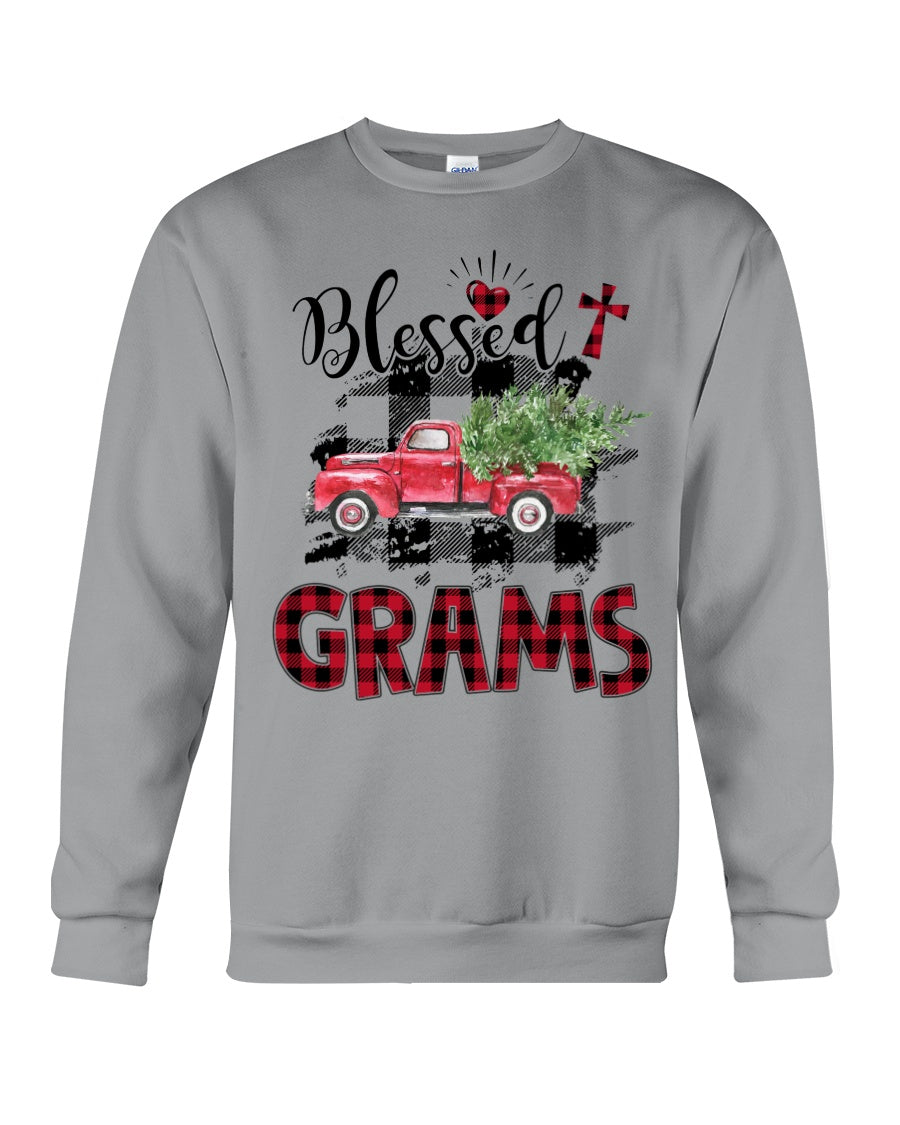 Blessed Grams Red Plaid Driving Car Custom Design Gifts Sweatshirt